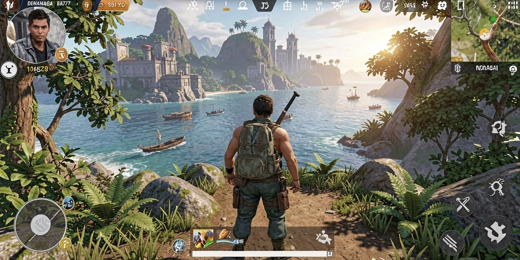 Tangkapan layar menunjukkan gameplay menakjubkan dari DEWANAGA77 di dunia terbuka.