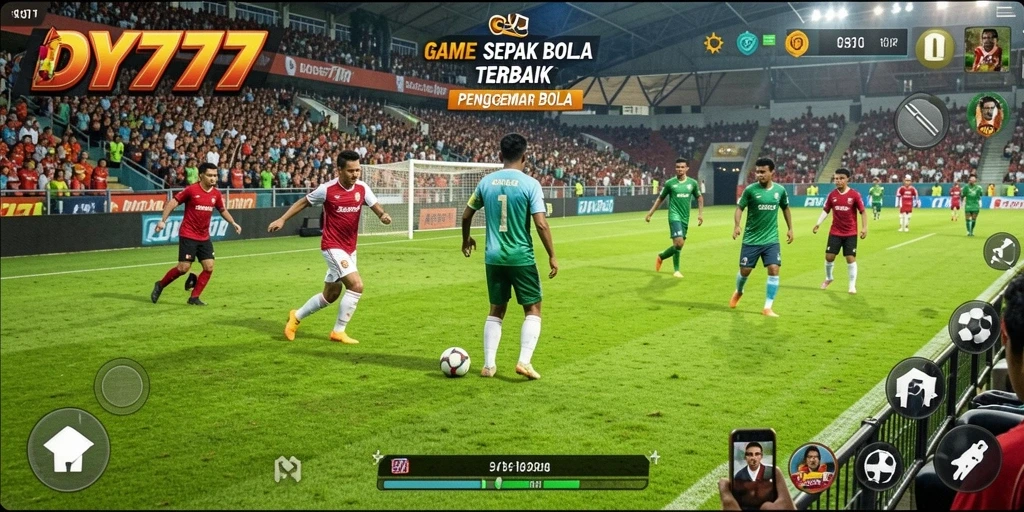 Tampilan gameplay DY777 yang memukau di lapangan sepak bola.