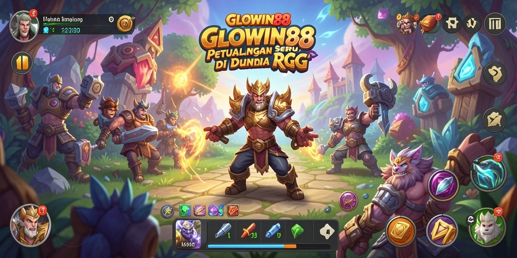 Screenshot GLOWIN88 menampilkan pertempuran seru dalam dunia RPG.