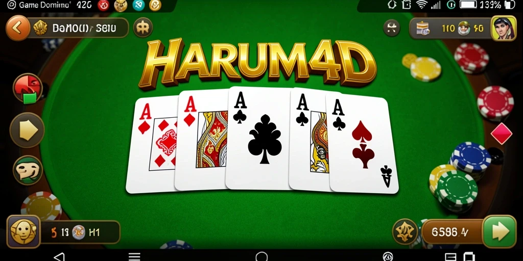 Tampilan gameplay menarik dari HARUM4D dalam pertandingan Domino.