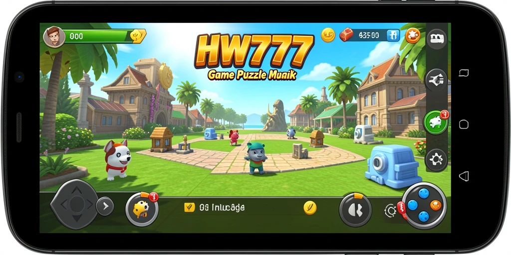 Tampilan gameplay HW777 yang menantang di dalam level Puzzle.