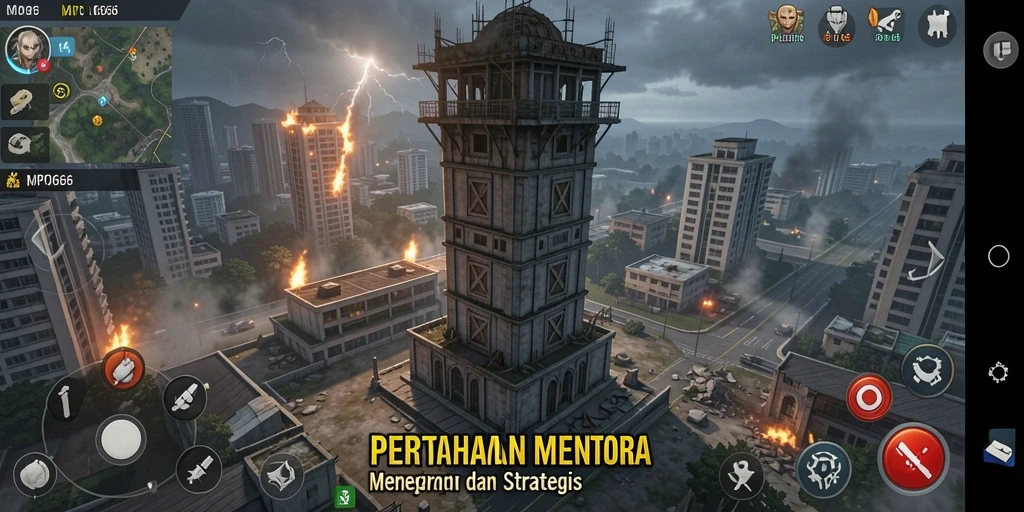 Screenshot MPO666 menampilkan aksi seru dalam permainan Tower Defense.
