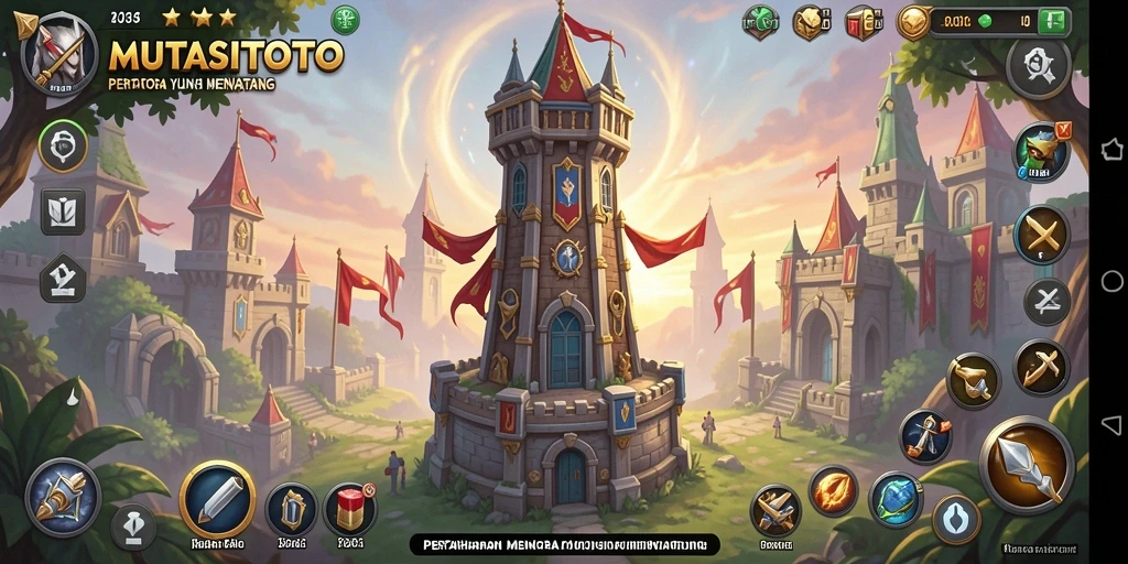 Gameplay menara pertahanan yang intens dan menarik di MUTASITOTO.
