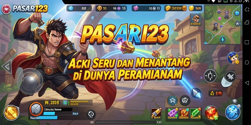 Tangkapan layar utama PASAR123 menampilkan aksi menegangkan dalam permainan.