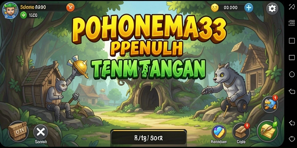 Tampilan gameplay <strong>POHONEMAS33</strong> yang menarik saat membangun pohon emas.