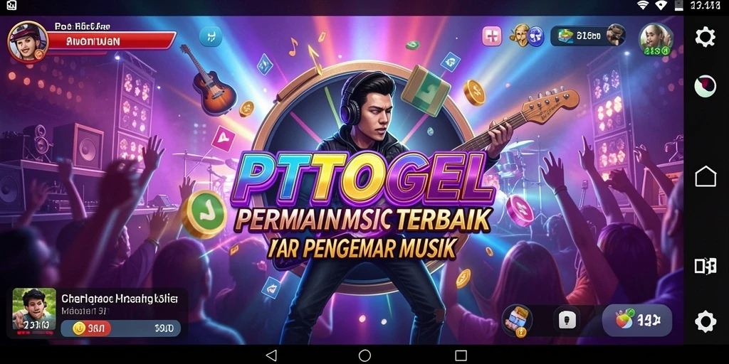 Screenshot gameplay PTTOGEL menampilkan pengguna menikmati musik.