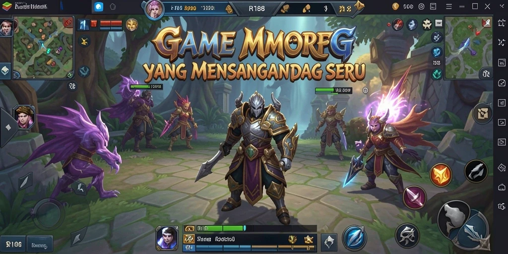 Tampilan gameplay seru RI188 dengan aksi pertempuran MMORPG.