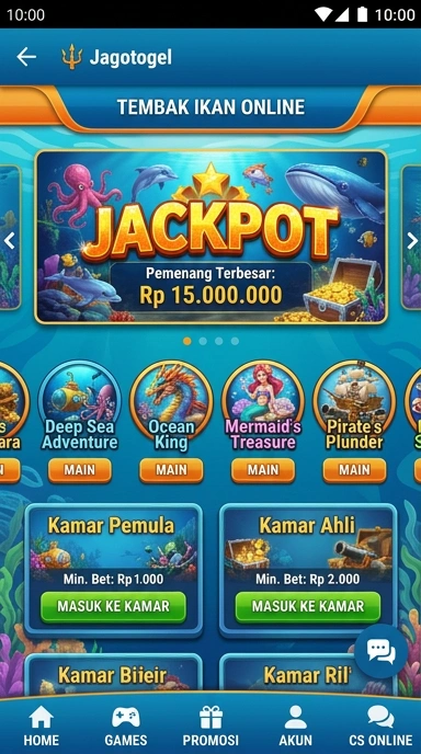 Screenshot tampilan utama aplikasi jagotogel.